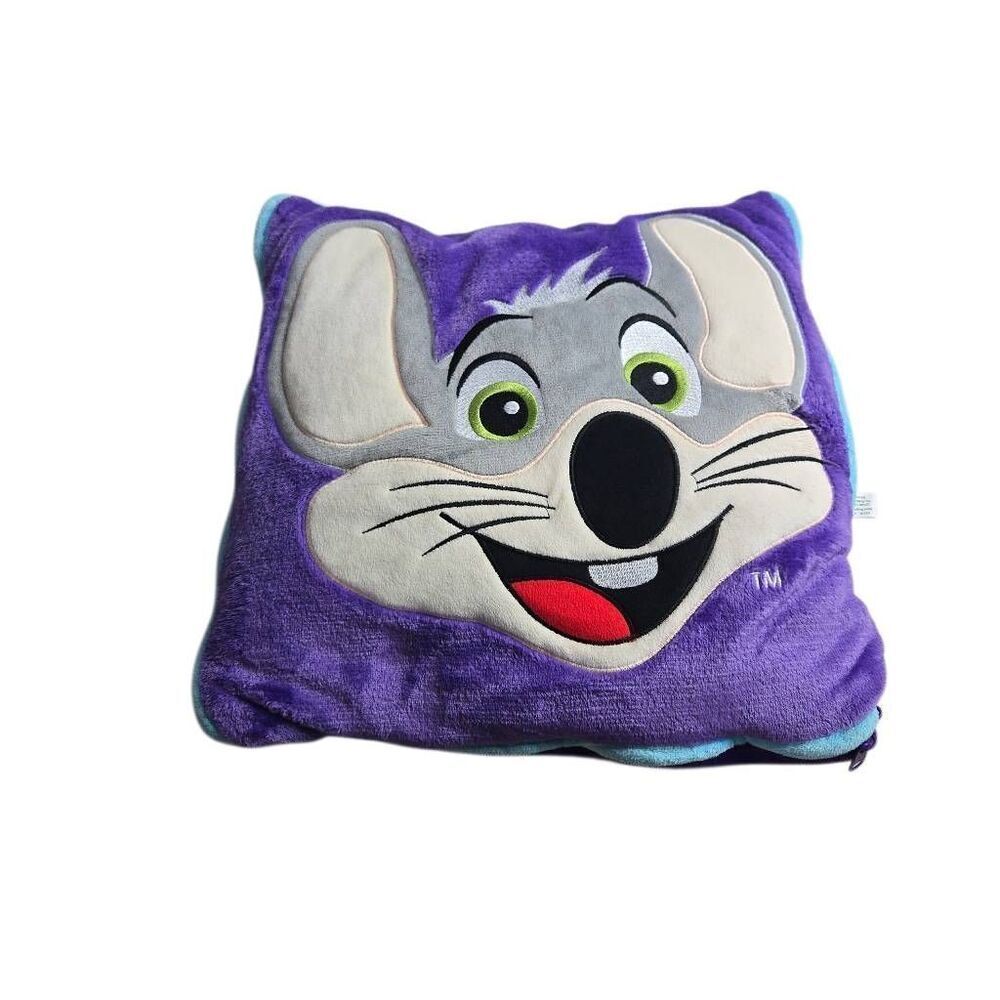 Chuck E Cheese Pillow with Build in throw, accent pillow